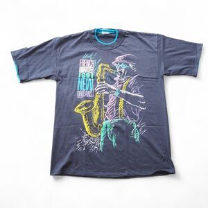 Vintage 1991 French Quarter New Orleans Jazz‎ Single Stitch T-Shirt Men's L/XL